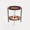 Sidobord DECK TABLE, koppar/teak